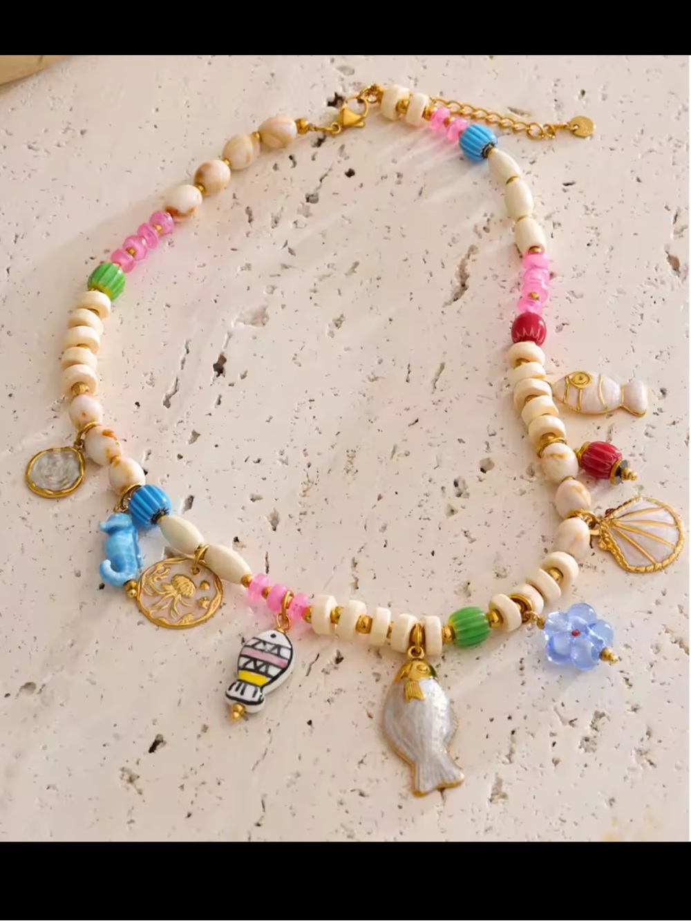 Colorful Beach Charm  Beaded Necklace - Picture 11 of 11